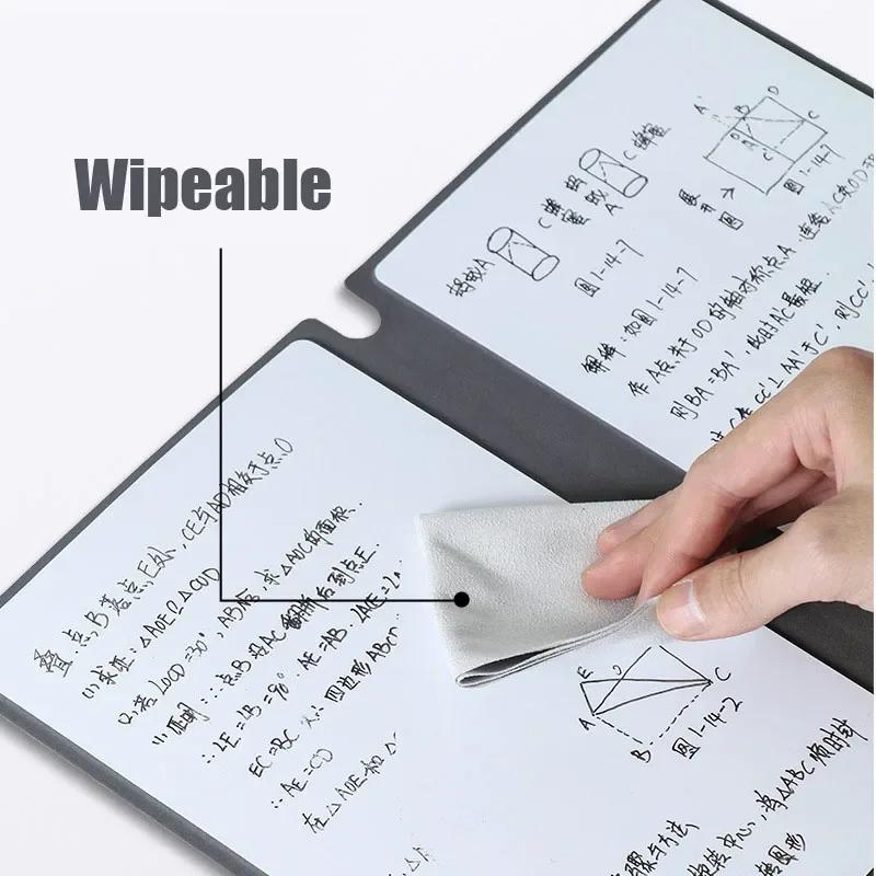 A5 Reusable Whiteboard Notebook Set with Eraser & Wipeable Board Portable Weekly Planner, Notebooks for School