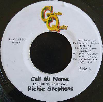 7-дюймовая пластинка RICHIE STEPHENS - Call Mi Name NONE Ghetto Quality 1998 Ямайка Регги, Ска и Даб Б/У