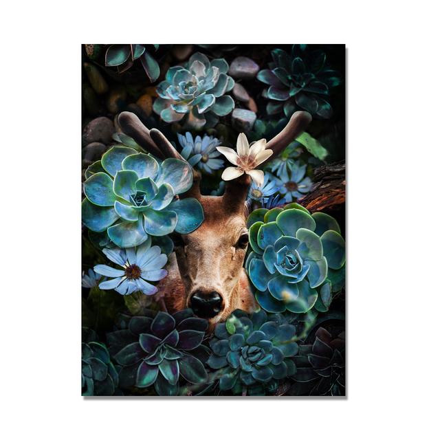 Лев и тигр цветы холст живопись животные Куадрос постеры и принты скандинавские настенные художественные картины для гостиной домашний декор