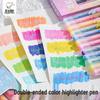 Двусторонние цветные хайлайтеры, складывающиеся друг на друга - Ключевые подчеркивания и ручка для художественных дудлов для студентов и детей.