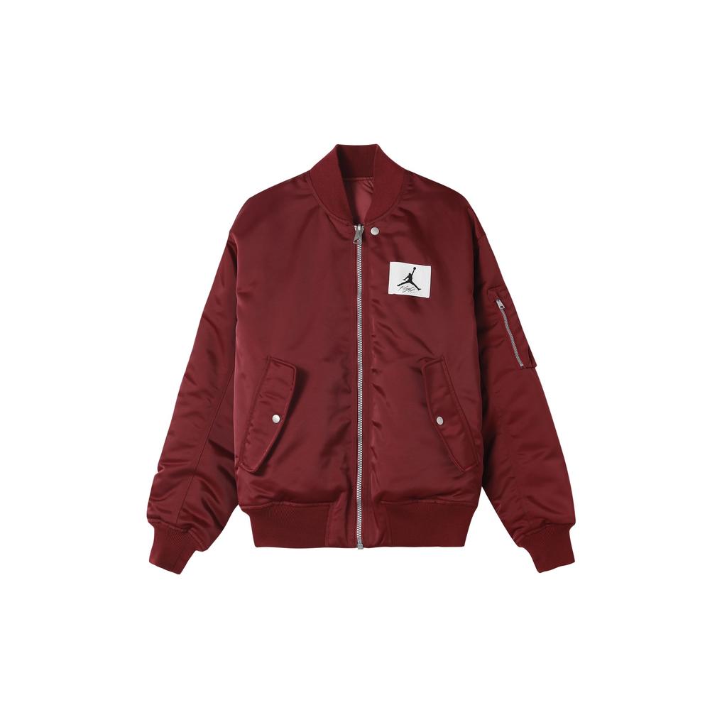 Jordan Reversible Cotton Jacket With Logo Patch And Baseball Collar Men Outerwear Cherrywood-Red DQ7345-680