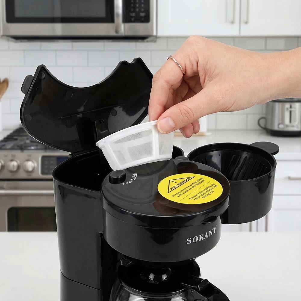 Compact 600ml Drip Coffee Maker 6 Cup Capacity for Home Use Includes Permanent Filter 450W