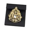 Gold Color Brooch Crystal Lady Ethnic Wedding Jewelry Hijab Pins Bridal Gift 2023