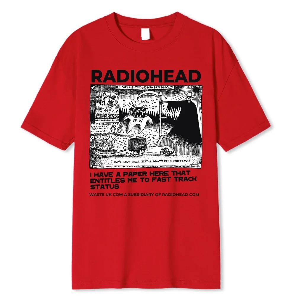 Radiohead Men Fashion Vintage Classic Tees North America Tour Rock Boy Camisetas Hombre Street Boys Cotton TShirt Oversized Tops