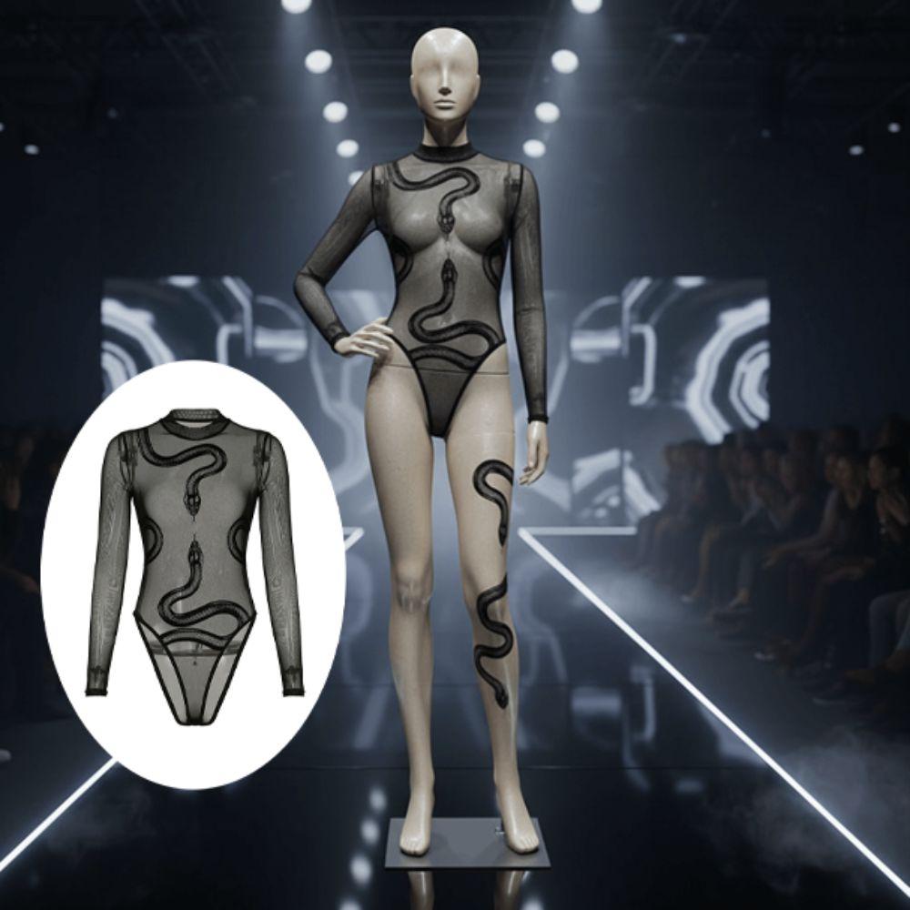 Transparent Long Sleeve Lace Jumpsuit Seamless Slim Fit Bodysuit Fashion Underwear for Women Gifts