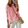 Women's Crew Neck Striped Contrast Long Sleeve Casual Sweater