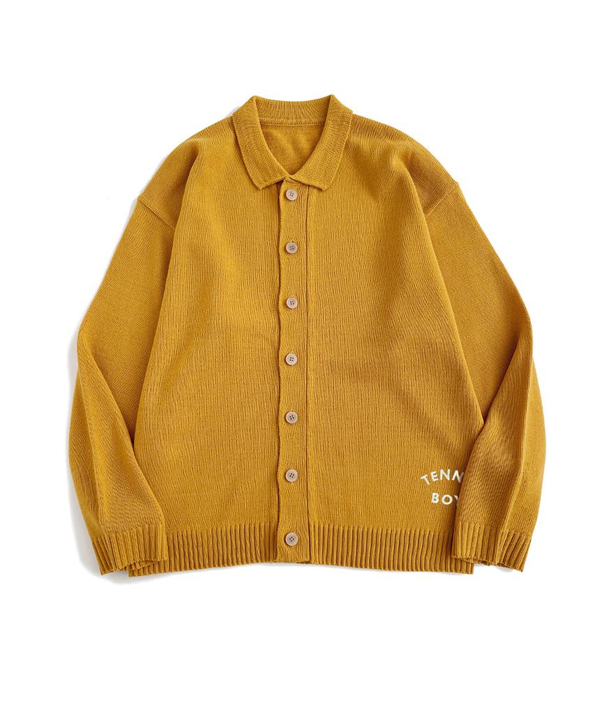 TENNIS BOY CLUB Collar Cardigan Mustard