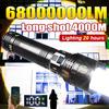 680000 лм Самый мощный светодиодный фонарик Сильный свет 2000 м Фонарь Тип-c Перезаряжаемые светодиодные фонарики Лампа для кемпинга и рыбалки