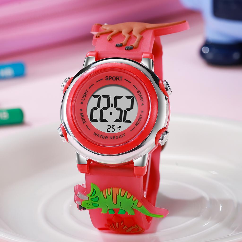 New Fashion Simple 3D Dinosaur Silicone Strap Electronic Display Quartz Watch Student Style Graduation Season