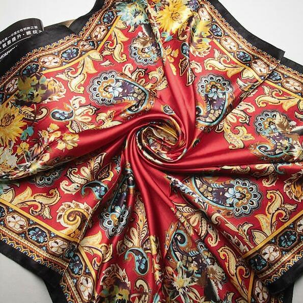 90*90cm Luxury Brand Women Silk Scarfs Van Gogh Painting Square Scarves Spring Summer Shawls For Ladies