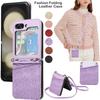 For Samsung Galaxy Z Flip 6 Z Flip 5 5G Lanyard Crossbody Wallet Leather Case for Samsung Z Flip 4 Z Flip 3 5G Shockproof Coque With Carrying Rope