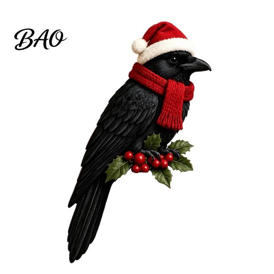 Christmas Mantel Fireplace Decor Wooden Bird Door Topper, Cute Corner Statue, Woodland Animal Frame Holiday Sign Art for Winter Home Wall Window