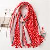 Women Scarf Flower Print Hijab Soft Shawls and Wraps Tessale Female Foulard Designer Pashmina Bandana Headscarf