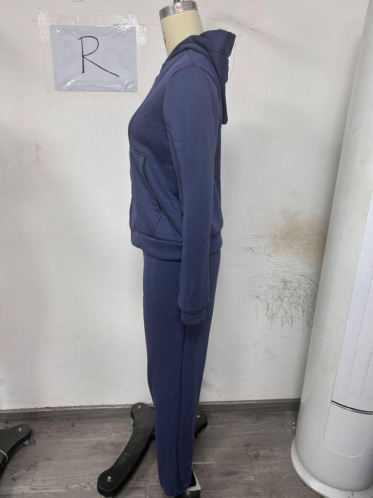 Европейско-американский флисовый худи с капюшоном и брюки для женщин - Осень/Зима