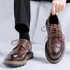 British Style Men's Fashion Carved Brogue Shoes Lace-up Original Leather Derby Shoe Wedding Party Dress Platform Footwear Zapato