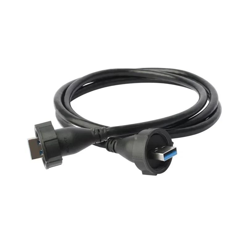 LU20 Threaded connect Waterproof M20 Male Plug Female Socket 1M Extension Cable Wire Panel USB2.0 Connector USB3.0 Data Adapter