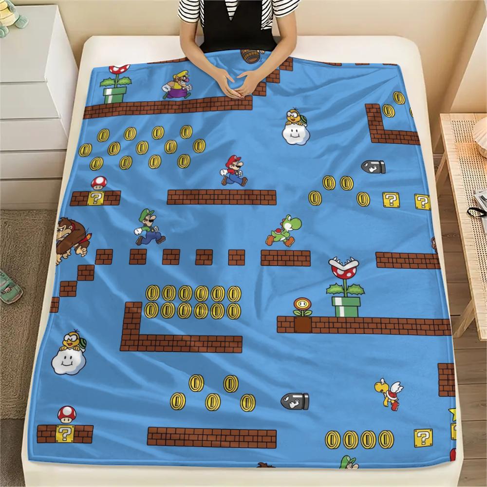 Mario Level Scene Blanket, Mario Fan Soft Throw, Perfect Gift.chl