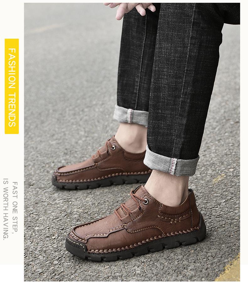 Мужские зимние теплые кожаные высокие ботинки, повседневные ботинки Мартин с бархатной подкладкой, ручной работы для больших размеров.