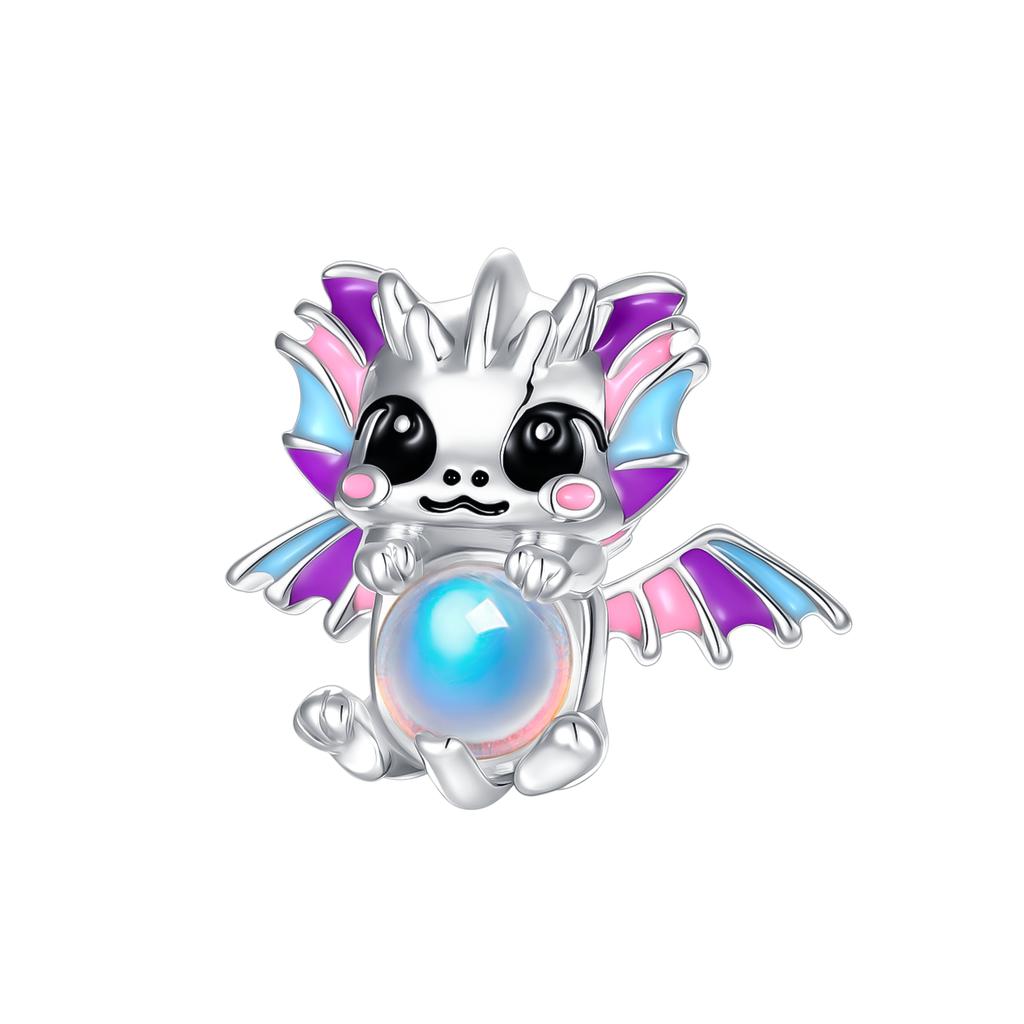 Copper Purple Baby Dragon Flying Dragon Cub Pendant Charm Fit Original Charms Bracelets Women Diy Jewelry Gift