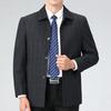 Autumn Middle-aged Men's Cashmere Jacket, Middle-aged Dad's Clothing, Business Casual Plaid Button Lapel Wool Jacket