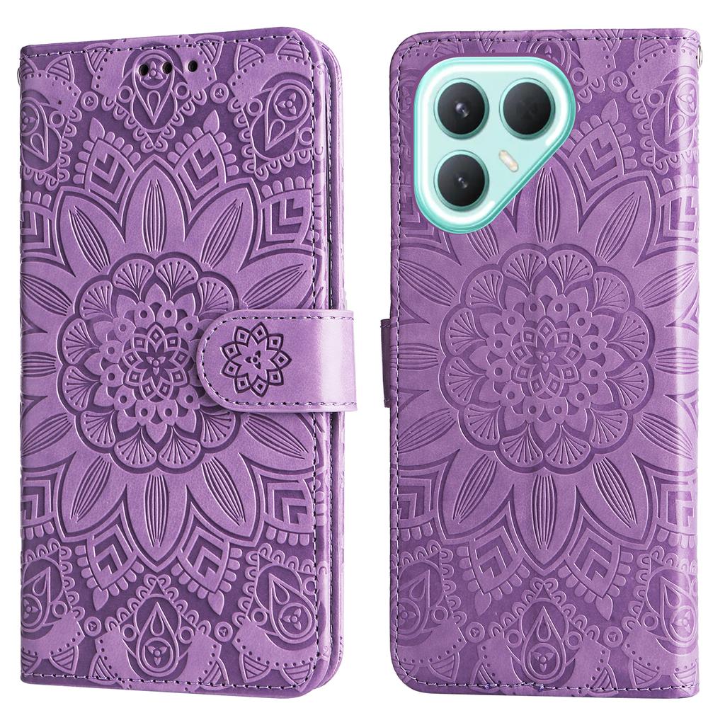 For TECNO Pova 7 Pro 5G Case Sunflower Imprint Leather Wallet Phone Cover