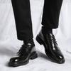 3285 Men's Shoes Spring and Summer Groom Wedding Shoes High-end Black Business Dress Soft-soled Leather Shoes Men's Block Shoes