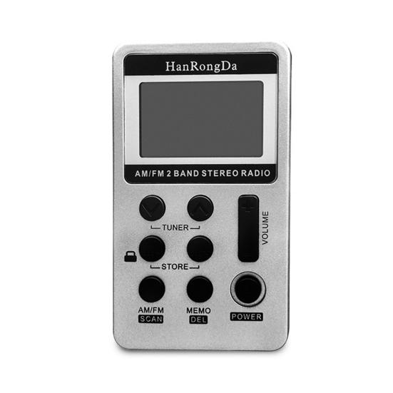 HRD-103 Цифровое радио Диапазон 1,5 дюйма Перезаряжаемый Двойной ЖК-дисплей Мини Портативный FM/AM