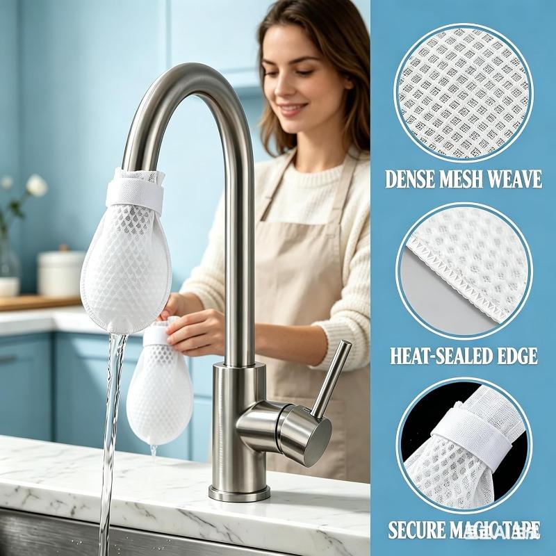 600/30pcs Faucet Filter Cotton Bags Filters Anti Splash Tap Purifier Bag Washable Sediment Filtration Bag Water Filter Pouches