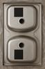 Stainless Steel Double-Bowl Kitchen Sink 80x50 with Faucet & Apollo Trap