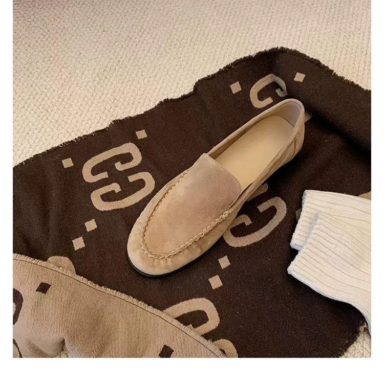 Версия из овчины нишевые однопедальные ленивые маленькие кожаные туфли женские супермягкие кожаные лоферы ретро плоская обувь обувь Doudou