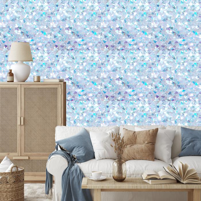 Iridescent glitter azure and celadon wallpaper for living room and bedroom 50x1000
