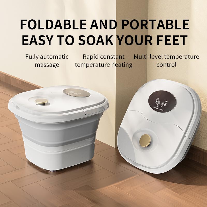 Electric 16 Rollers Foot Spa with Heat and Bath Massager,Remote Control for Stress Relief, Foot Soaker with Mini Acupressure