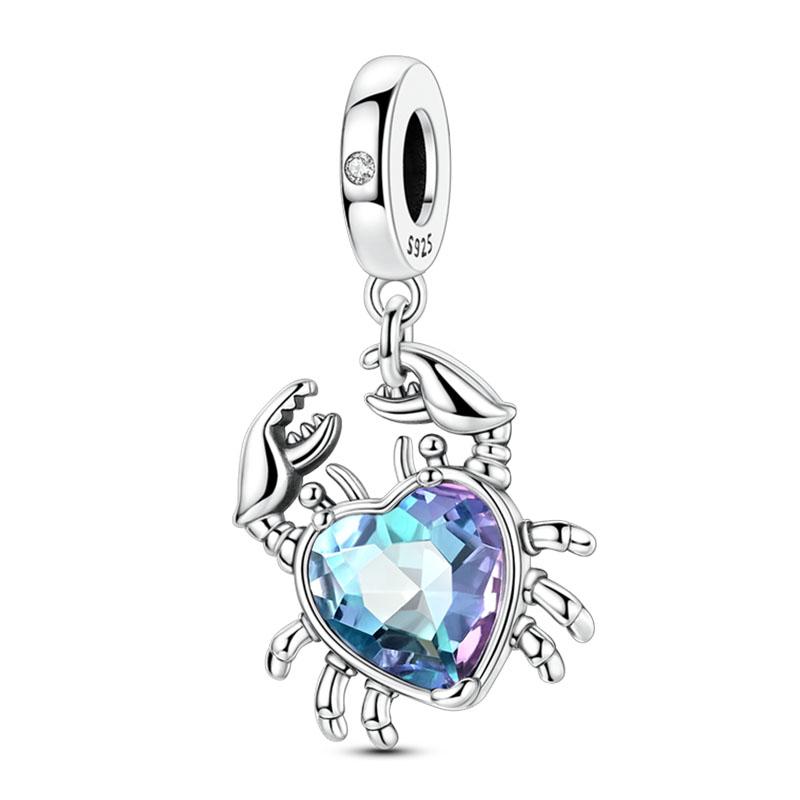 Ocean Модные Шармы-Подвески из Серебра 925 Пробы Дельфин Краб Лодка Пляж Бусины Подходят для Браслетов 3 мм Оригинальные DIY Продуманные Изделия Тонкой Работы Подарки