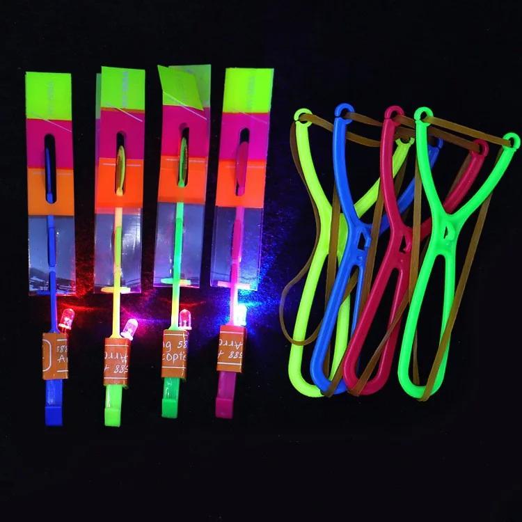 6/10 шт. Рогатка Светящиеся Стрелы Светодиодные Огни Мерцающая Стрекоза Светящиеся Игрушки для Детской Вечеринки Подарки Освещают Небо