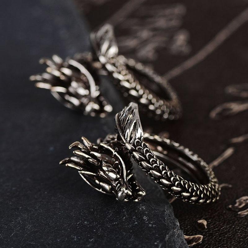 Adjustable Dragon Ring Men Women Jewelry Opening Rings AVE
