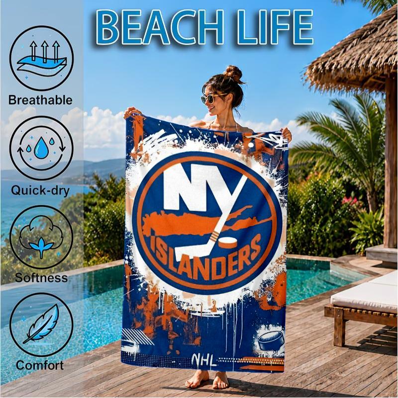 Ny Islanders Pride Beach Towel, Super Soft Microfiber, Perfect Gift for Her/Him, Birthday, for Pool, Beach, Travel, Decor Beach Party