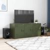 VidaXL Meuble TV vert olive 99x39x44 cm acier, banc TV, meuble télé, meuble multimédia, buffet TV, meuble hifi, centre de 841647