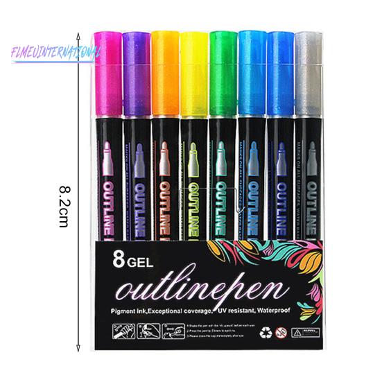 Набор ручек с металлическими блестками 8/12/24 цвета для детей и подростков — быстросохнущие, плавные, забавные принадлежности для рисования каракулей