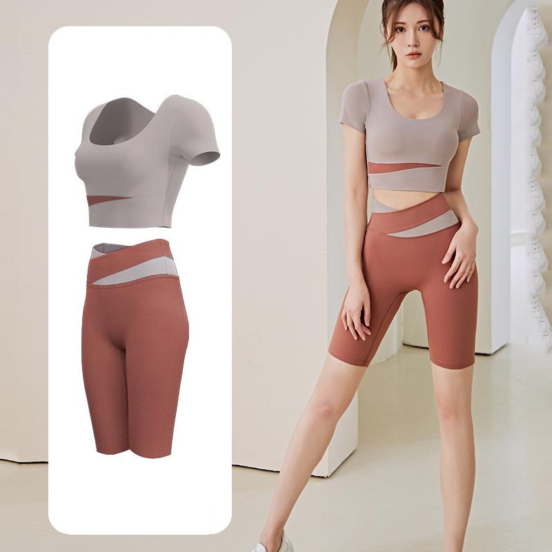 Sports Set Women 2 Piece Set Gym Crop Top Seamless Shorts Yoga Sets Sport Bras Suit Summer Workout Outfit Fitness Gym Clothes