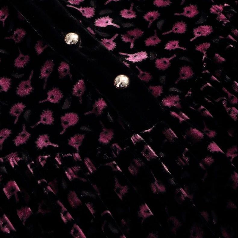 Spring Autumn Women's Plus Size Dress Gold Velvet Polka Dot Print Dress Loose Retro Mid-Length A-Line Dress