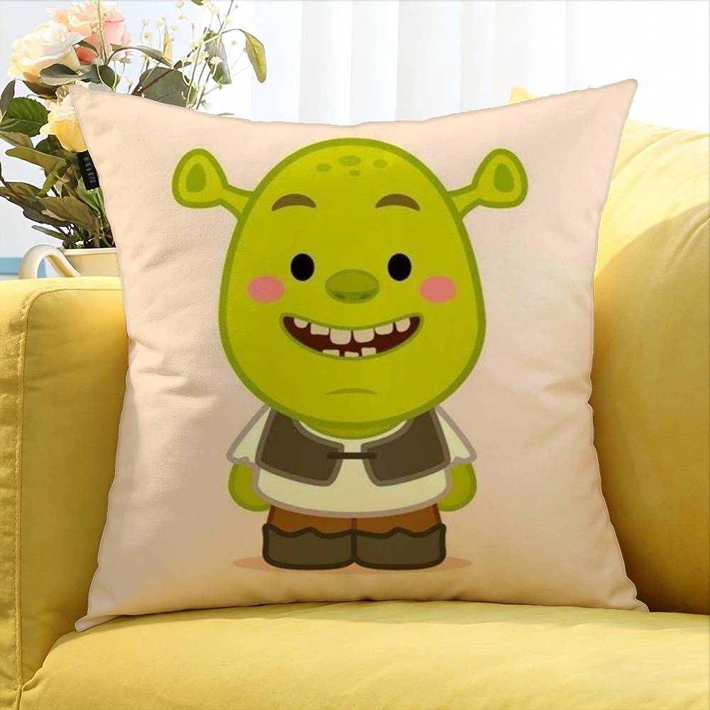 Cartoon S-Shrek Movie Various Sizes Square Pillow Case For Car Home Bedchamber Decor