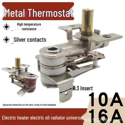 Термостат для электронагревателя 10А/16А - Металлический переключатель контроля температуры масляного радиатора, Высокотемпературные аксессуары