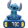 LEXIBOOK - Stitch Night Light Alarm Clock - Sounds and Melodies, Backlit and Bright LCD Screen - Blue