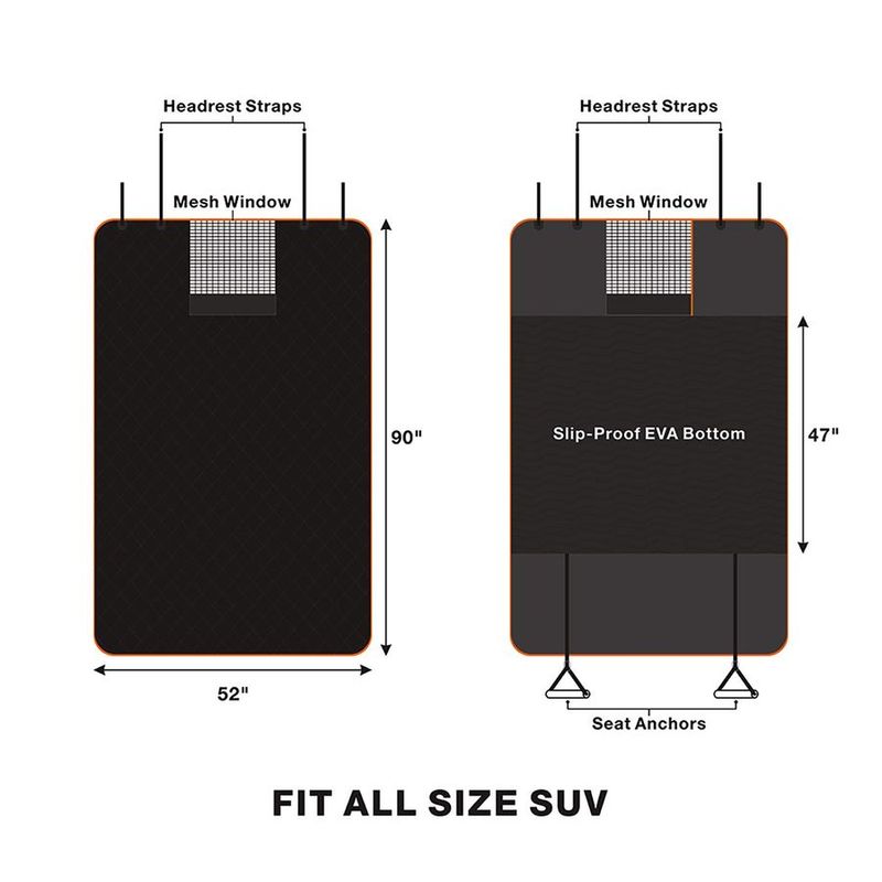 SUV Cargo Liner for Dogs, Waterproof Dog Cargo Cover with Bumper Flap Protection Durable Toyota Rav4 Trunk Mat for Pets Keep You