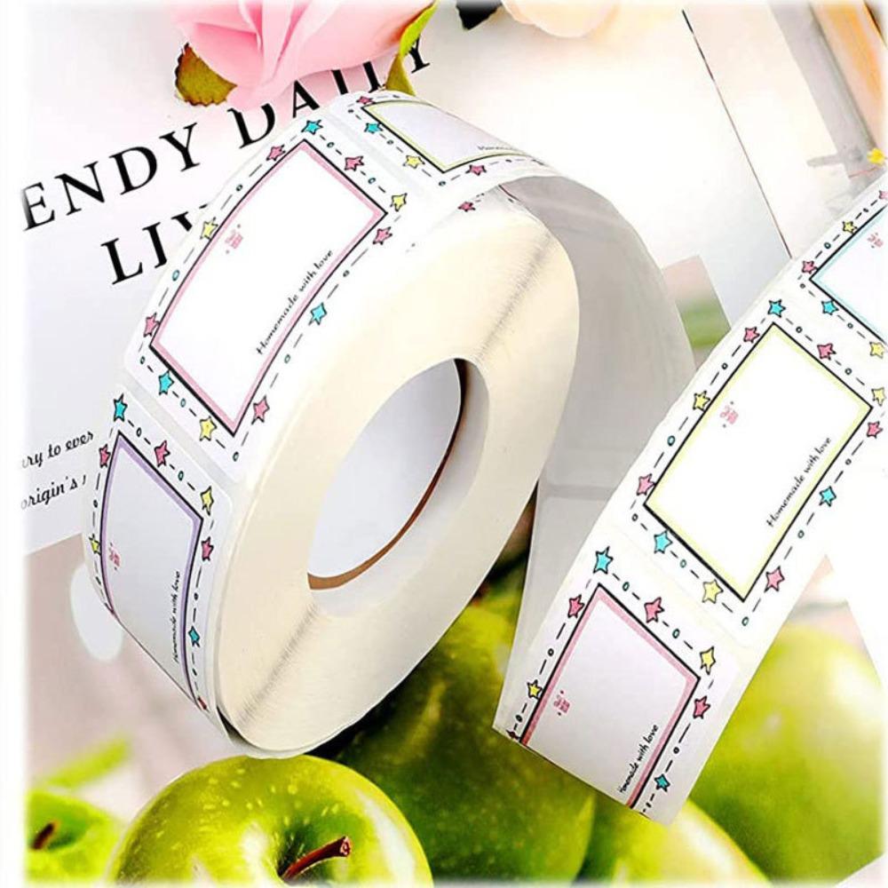 250Pcs/Roll Blank Kitchen Name Label Sticker Color Border Date Stickers Adhesive Label Refrigerator