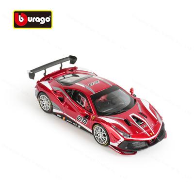 Ббураго 1:43 Ferrari 488 Challenge EVO 2020 Статические литые модели Коллекционная модель Гоночный автомобиль Игрушки