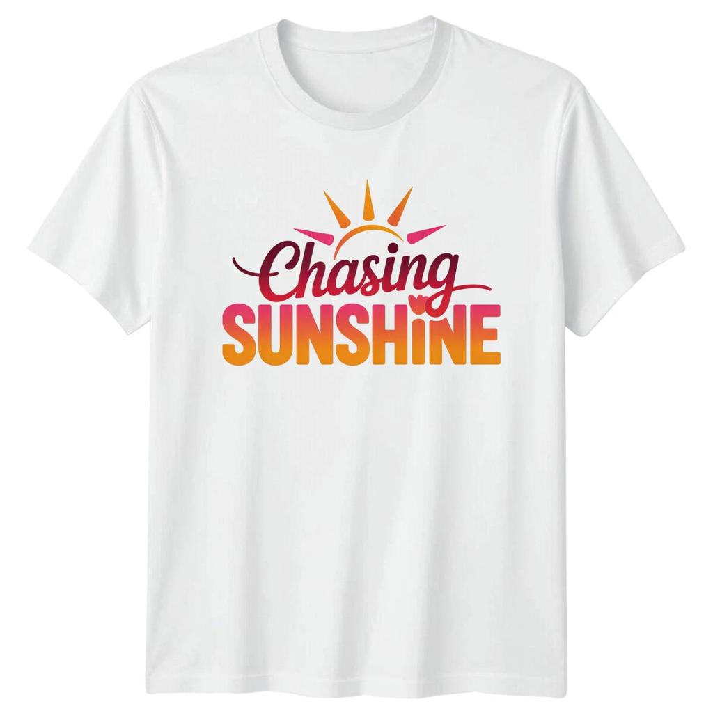 Chasing Sunshine Graphic Mens T-Shirt Womens Tee Unisex Motivational Top