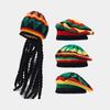 Модная унисекс вязаная шапка-коса Ямайская шапка-бини Rasta Хип-хоп шапка Мужская парик для дредов Шапка-боб Боб Марли Карибская забавная головная убор
