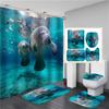 4 шт. океанский дельфин глубоководная водонепроницаемая занавеска для душа ванная комната чехол для унитаза коврик для дома ковры для комнаты коврик для ванной