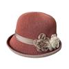 Top hat spring and summer thin small edge sunscreen basin hat women's fashion flower knitted bucket hat outdoor mother sunshade